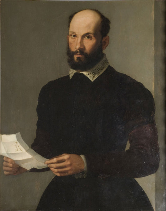 Portrait of Andrea Bandini, vintage artwork by Ridolfo Ghirlandaio, A3 (16x12") Poster Print