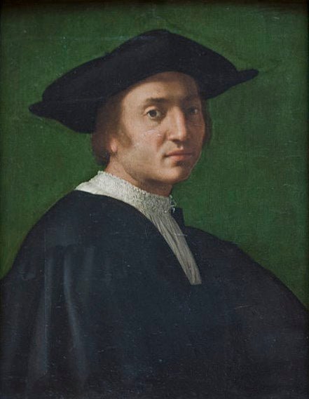 Portrait of Andrea del Sarto, vintage artwork by Pier Francesco Jacopo di Foschi, A3 (16x12") Poster Print