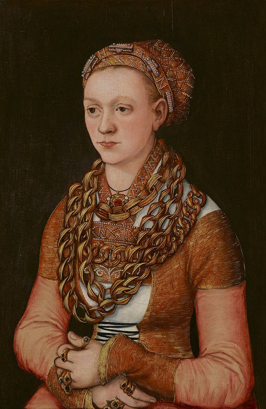 Portrait of Anna Büchner, vintage artwork by Lucas Cranach the Elder, A3 (16x12") Poster Print
