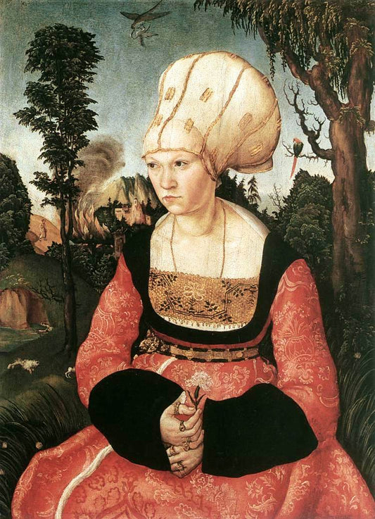Portrait of Anna Cuspinian, vintage artwork by Lucas Cranach the Elder, A3 (16x12") Poster Print