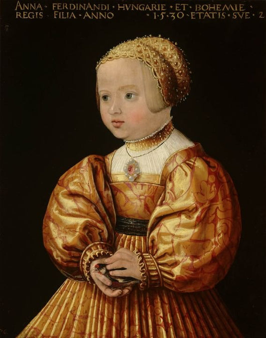Portrait of Anna of Austria, Aged Two, vintage artwork by Jacob Seisenegger, A3 (16x12") Poster Print