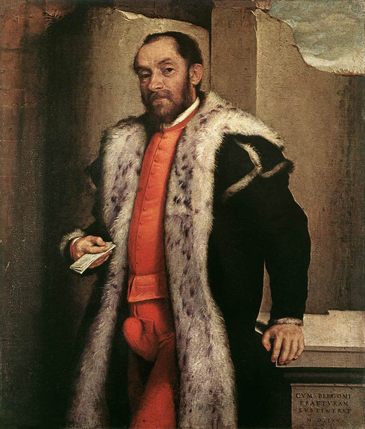 Portrait of Antonio Navagero, vintage artwork by Giovanni Battista Moroni, A3 (16x12") Poster Print