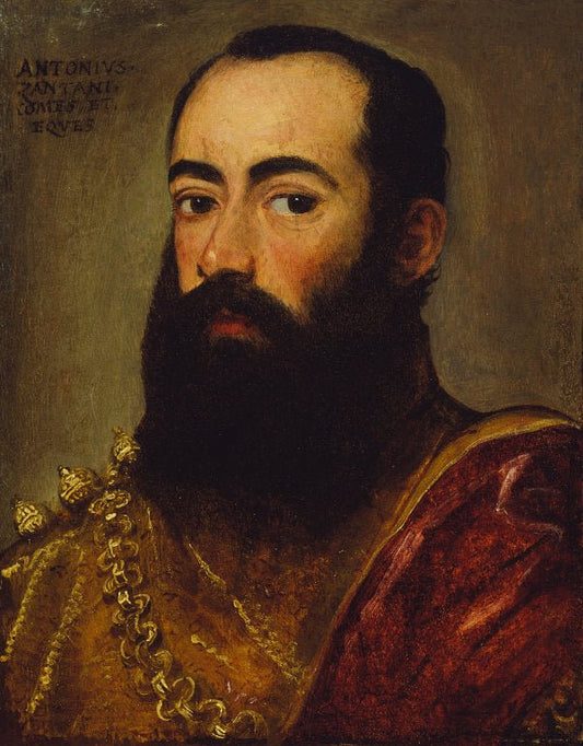 Portrait of Antonio Zantani?, vintage artwork by Italian School 16th Century - Unknown, A3 (16x12") Poster Print