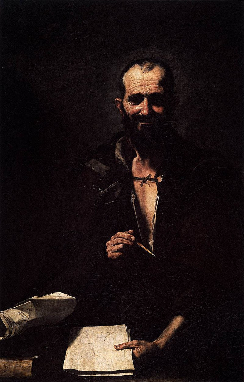 Portrait of Archimedes by Jose de Ribera, vintage art, modern poster print