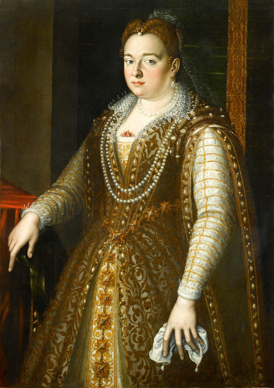 Portrait of Bianca Capello, Grand Duchess of Tuscany, vintage artwork by Scipione Pulzone, A3 (16x12") Poster Print