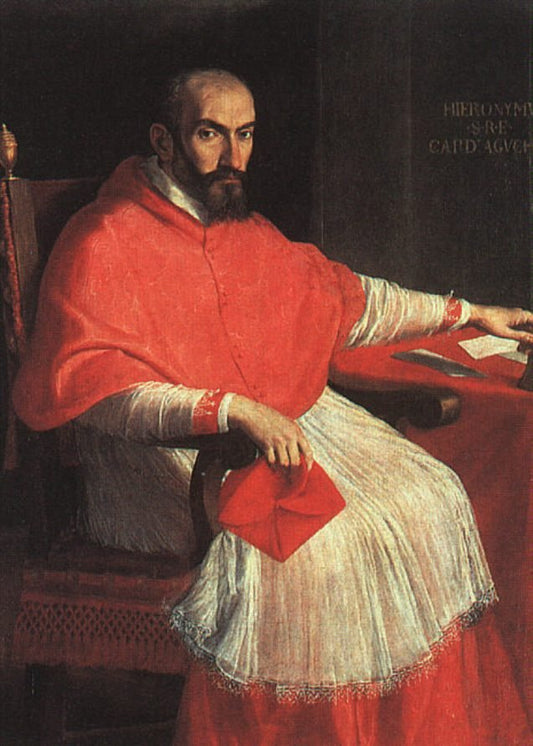 Portrait of Cardinal Agucchi, vintage artwork by Domenichino, 12x8" (A4) Poster