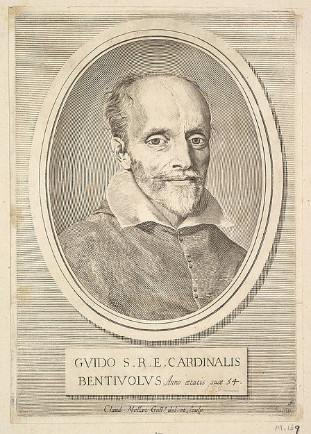 Portrait of Cardinal Guido Bentivoglio 1633-Claude Mellan , vintage art, A3 (16x12") Poster Print