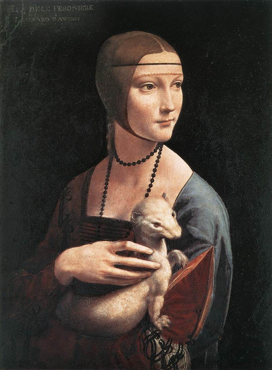 Portrait of Cecilia Gallerani, vintage artwork by Leonardo da Vinci, A3 (16x12") Poster Print