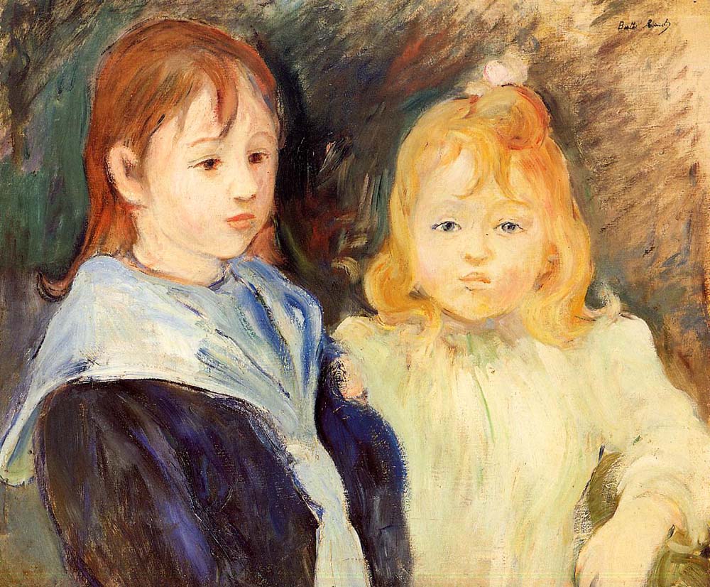 Portrait of Children - 1893 - by Berthe Morisot, vintage art, modern poster print