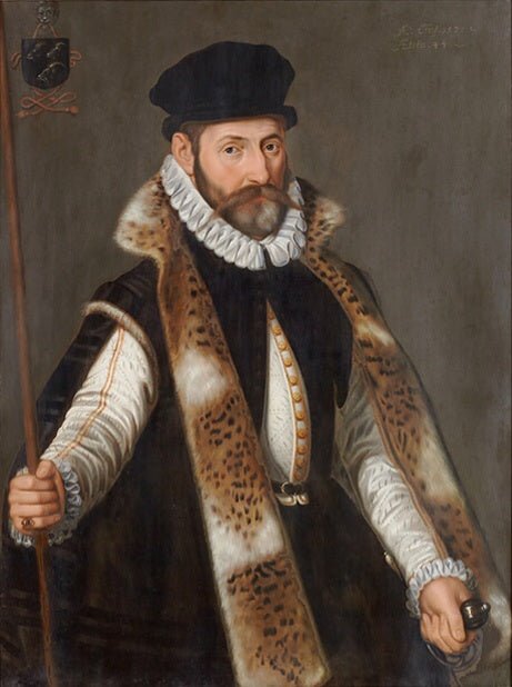Portrait of Christian van der Goes, vintage artwork by Pieter Pourbus, A3 (16x12") Poster Print