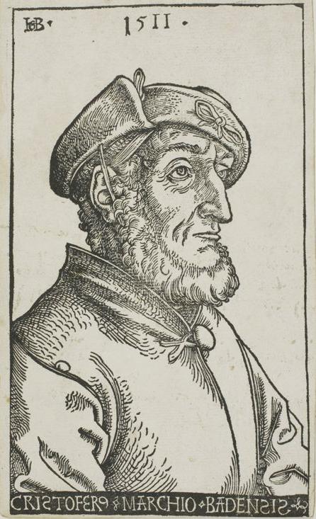 Portrait of Christof I, Margrave of Baden, vintage artwork by Hans Baldung, A3 (16x12") Poster Print