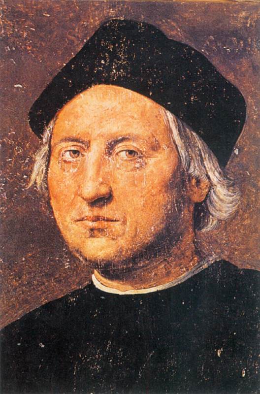 Portrait of Christopher Columbus, vintage artwork by Ridolfo Ghirlandaio, A3 (16x12") Poster Print