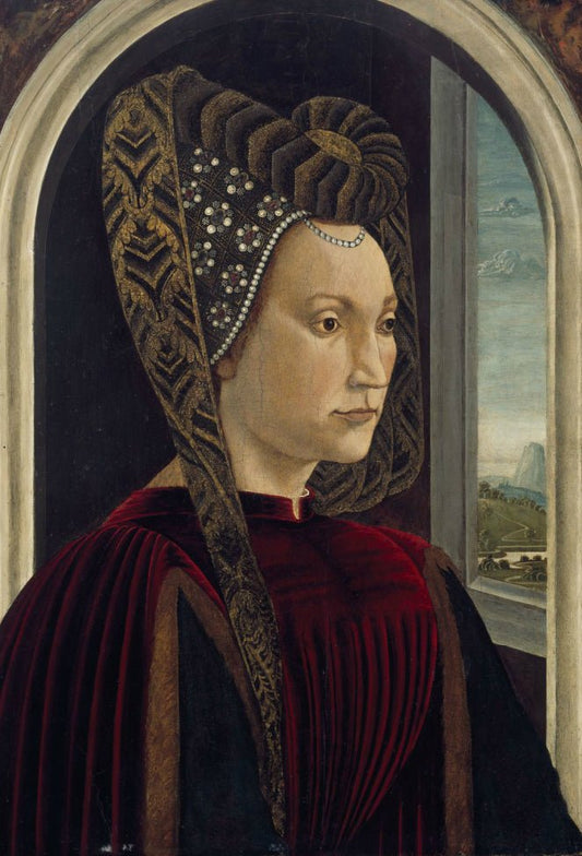 Portrait of Clarice Orsini, Wife of Lorenzo the Magnificent?, vintage artwork by Domenico Ghirlandaio, A3 (16x12") Poster Print