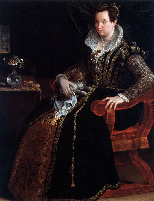 Portrait of Constanza Alidosi, vintage artwork by Lavinia Fontana, A3 (16x12") Poster Print