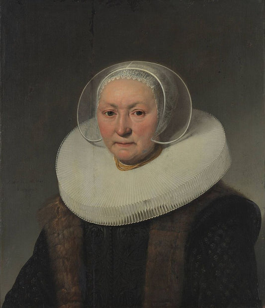 Portrait of Cornelia van Wessel, vintage artwork by Jacob Gerritsz. Cuyp, 12x8" (A4) Poster