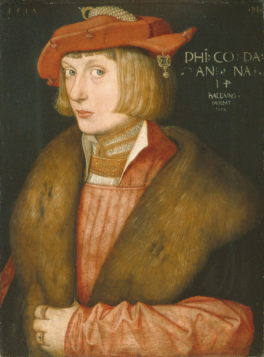 Portrait of Count Palatine Philipp the Warlike, vintage artwork by Hans Baldung, A3 (16x12") Poster Print
