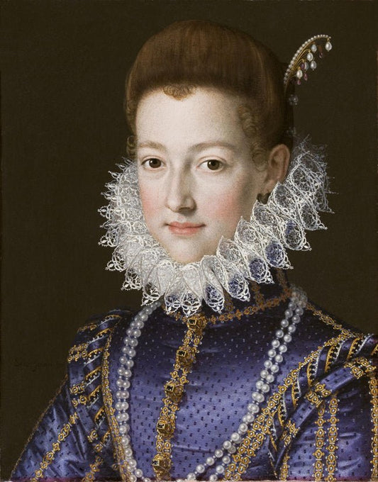 Portrait of Cristina di Lorena, Grand Duchess of Tuscany, vintage artwork by Scipione Pulzone, A3 (16x12") Poster Print