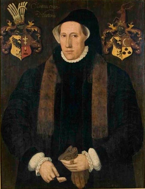 Portrait of Cunera van Martena, vintage artwork by Attributed to Adriaen van Cronenburg, A3 (16x12") Poster Print