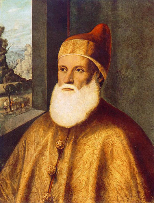 Portrait of Doge Agostino Barbarigo, vintage artwork by Marco Basaiti, A3 (16x12") Poster Print