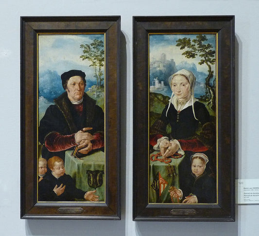 Portrait of Donors, vintage artwork by Maerten van Heemskerck, A3 (16x12") Poster Print