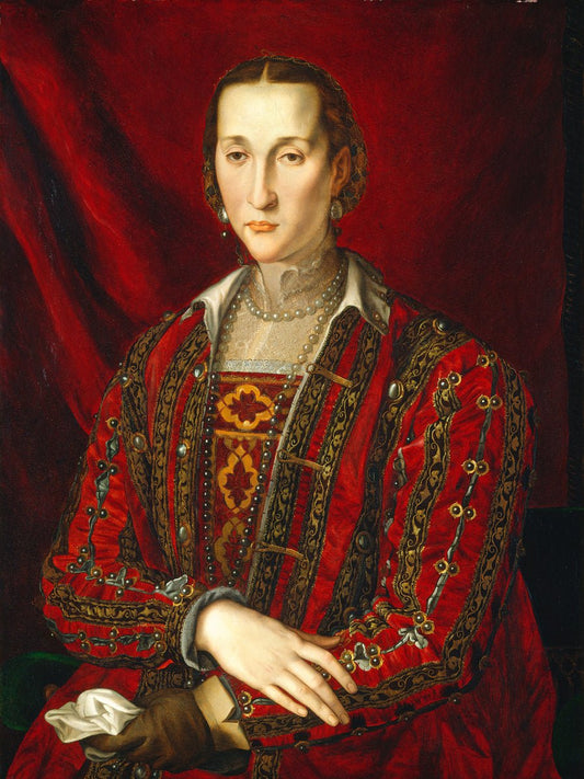 Portrait of Eleanora di Toledo, vintage artwork by Agnolo Bronzino, A3 (16x12") Poster Print