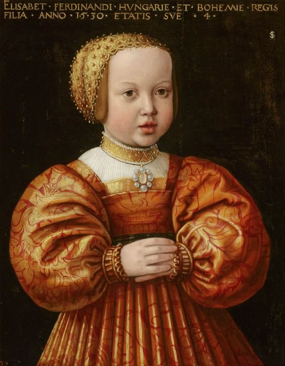 Portrait of Elisabeth of Austria, Aged Four, vintage artwork by Jacob Seisenegger, A3 (16x12") Poster Print