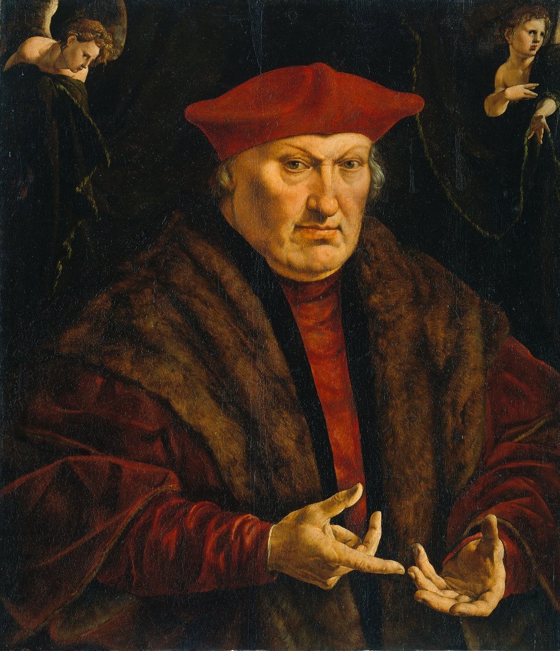 Portrait of Erard de la Marck, vintage artwork by Attributed to Jan Vermeyen, A3 (16x12") Poster Print