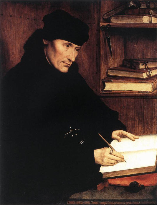 Portrait of Erasmus (half of diptych), vintage artwork by Quentin Massys, A3 (16x12") Poster Print