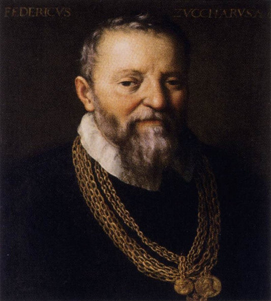 Portrait of Federico Zuccari, vintage artwork by Fede Galizia, 12x8" (A4) Poster