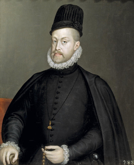 Portrait of Felipe II of Spain, vintage artwork by Sofonisba Anguissola, A3 (16x12") Poster Print