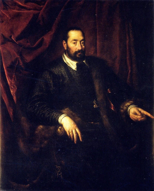 Portrait of Francesco I de'Medici, vintage artwork by Hans von Aachen, 12x8" (A4) Poster