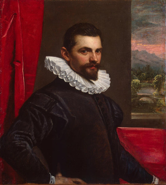 Portrait of Franceso Bassano ?, vintage artwork by Domenico Tintoretto, A3 (16x12") Poster Print
