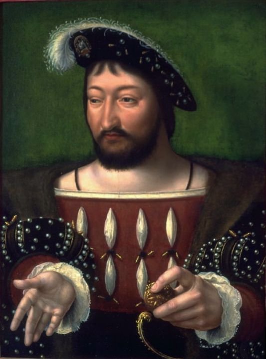 Portrait of Francis I of France, vintage artwork by Joos van Cleve, A3 (16x12") Poster Print