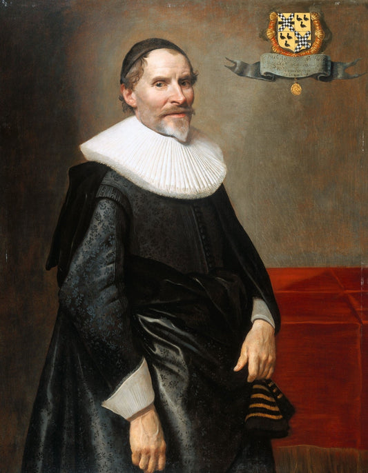 Portrait of François van Aerssen (1572-1641), vintage artwork by Attributed to Michiel Jansz. van Mierevelt, 12x8" (A4) Poster