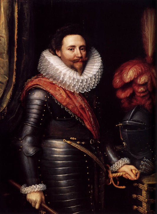 Portrait of Frederick Hendrick, Prince of Orange-Nassau, vintage artwork by Michiel Jansz. van Mierevelt, 12x8" (A4) Poster