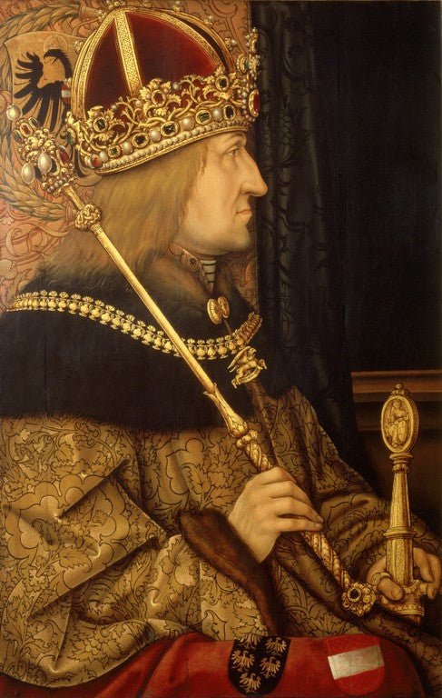 Portrait of Frederick III, Holy Roman Emperor (1415-1493), vintage artwork by Hans Burgkmair, A3 (16x12") Poster Print