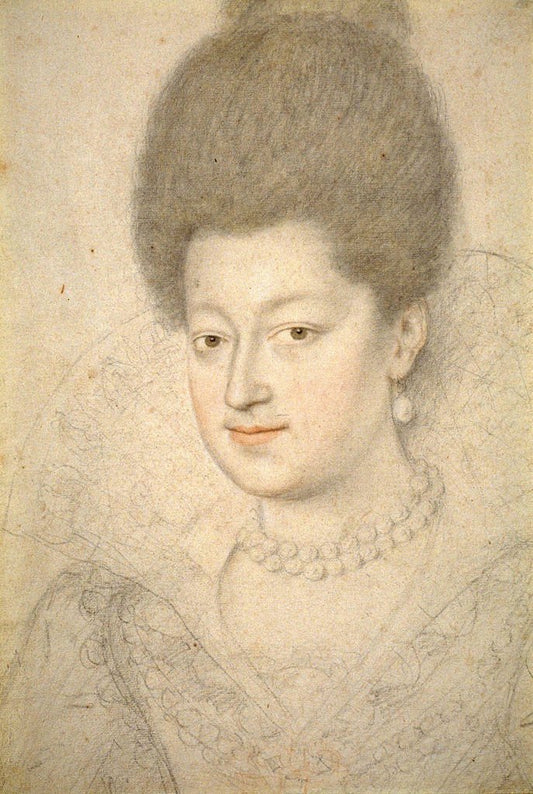 Portrait of Gabrielle d'Estrees, vintage artwork by Daniel Dumonstier, 12x8" (A4) Poster