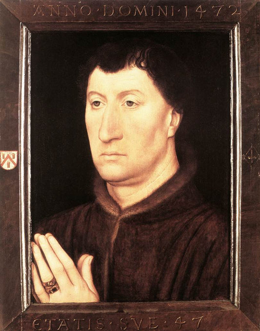 Portrait of Gilles Joye, vintage artwork by Hans Memling, A3 (16x12") Poster Print