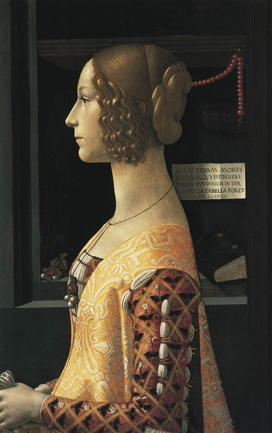 Portrait of Giovanna degli Albizzi Tornabuoni, vintage artwork by Domenico Ghirlandaio, A3 (16x12") Poster Print