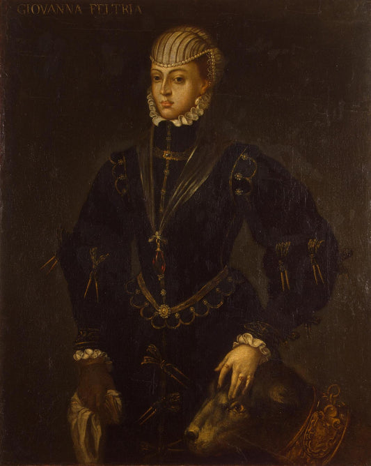 Portrait of Giovanna Feltria, vintage artwork by Alonso Sanchez Coello, A3 (16x12") Poster Print