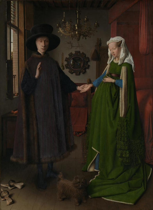 Portrait of Giovanni Arnolfini and His Wife by Jan van Eyck, vintage art, modern poster print