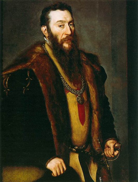 Portrait of Giovanni Battista di Castaldo, vintage artwork by Anthonis Mor, A3 (16x12") Poster Print