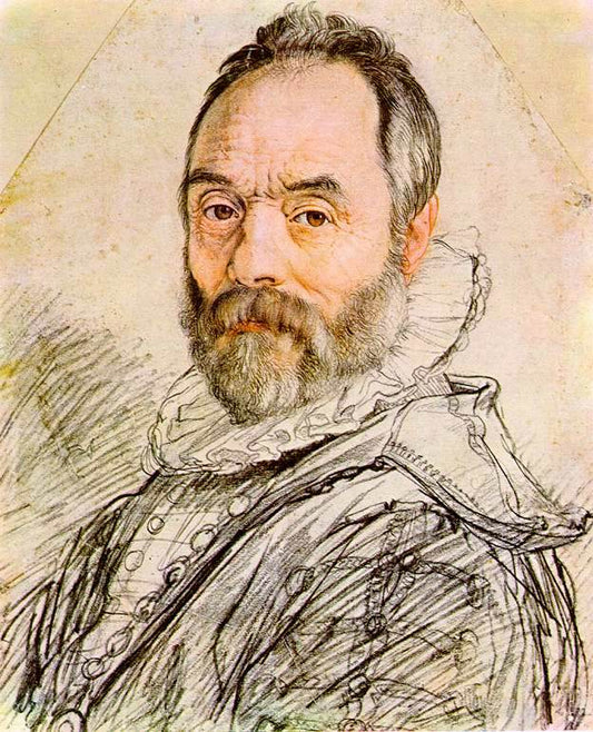 Portrait of Giovanni Bologna, vintage artwork by Hendrick Goltzius, 12x8" (A4) Poster