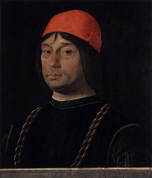 Portrait of Giovanni Il Bentivoglio, vintage artwork by Lorenzo Costa, A3 (16x12") Poster Print