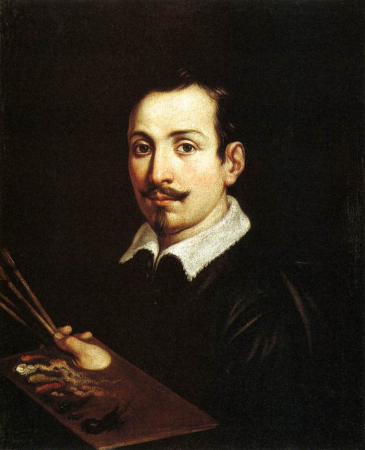 Portrait of Guido Reni, vintage artwork by Domenichino, 12x8" (A4) Poster