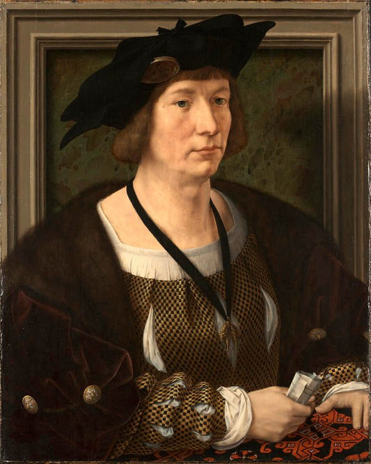 Portrait of Hendrik III, Count of Nassau-Breda, vintage artwork by Jan Gossaert, A3 (16x12") Poster Print