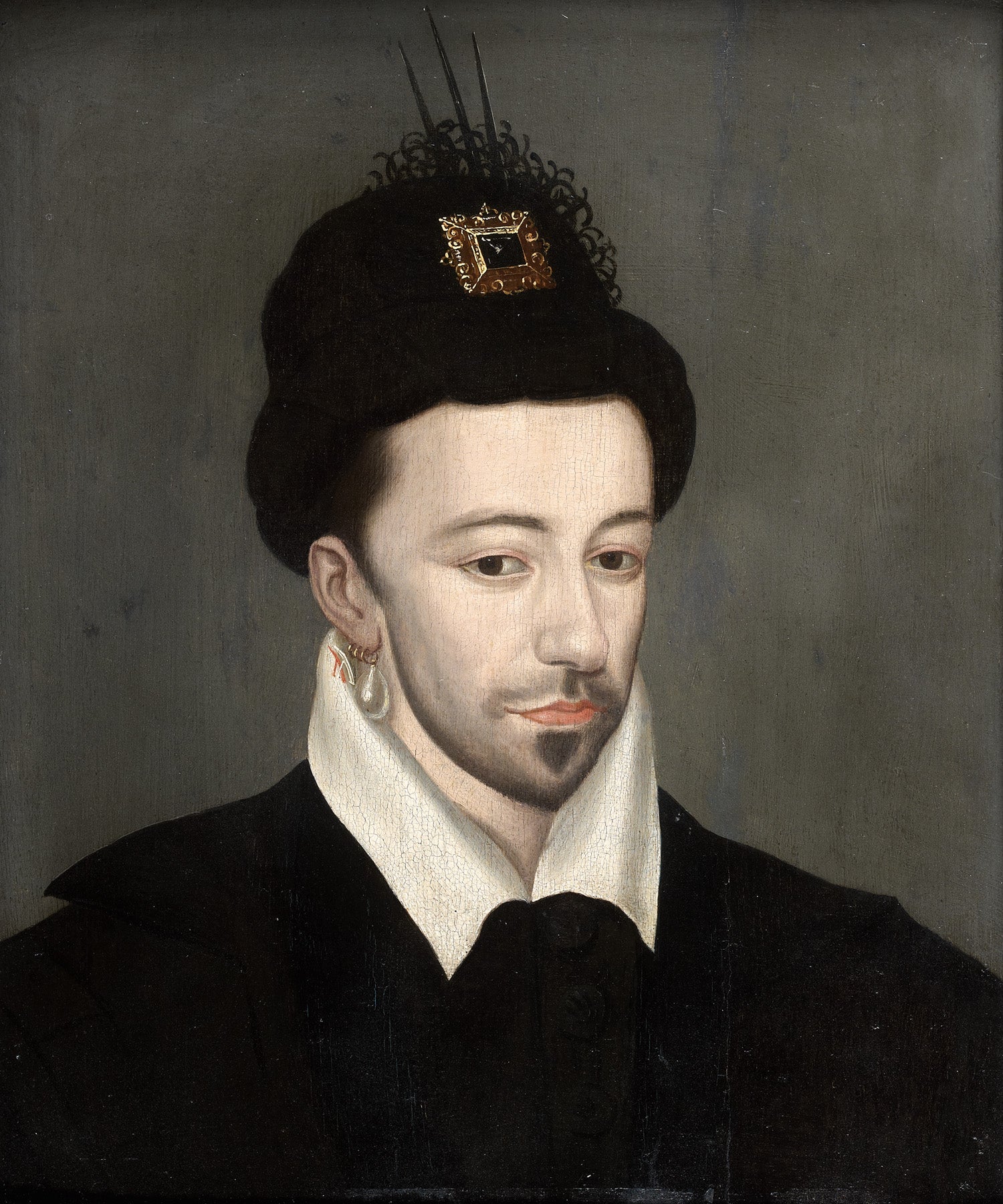 Portrait of Henri III, vintage artwork by After Etienne Dumonstier, A3 (16x12") Poster Print