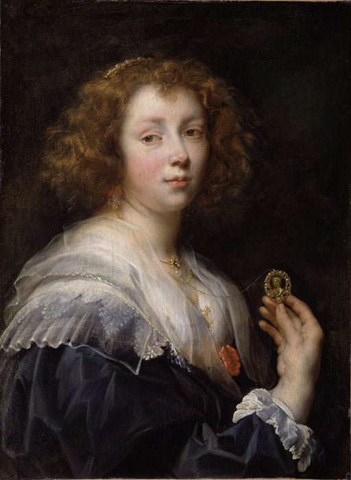 Portrait of his Daughter, Elisabeth, vintage artwork by Jacob Jordaens, 12x8" (A4) Poster