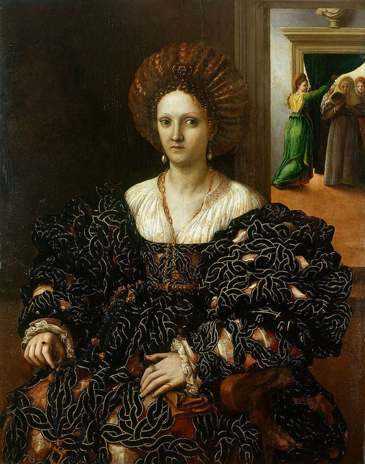 Portrait of Isabella d'Este, vintage artwork by Giulio Romano, A3 (16x12") Poster Print