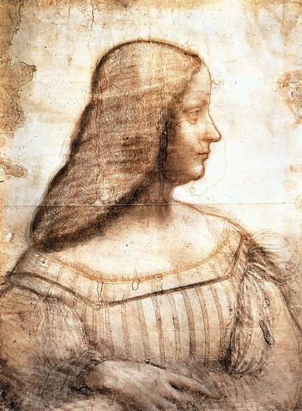 Portrait of Isabella d'Este, vintage artwork by Leonardo da Vinci, A3 (16x12") Poster Print